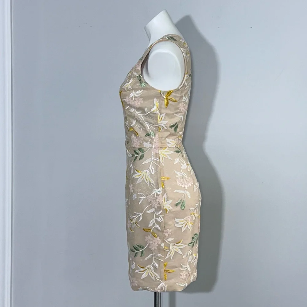 Dress the Population Embroidered Floral Sequin Sheath Mini Dress V-Neck Size M - Picture 8 of 16